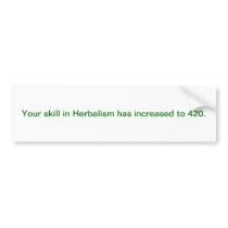 420 Herbalism Bumper Sticker (White) bumper stickers