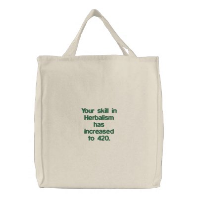 420 Herbalism Tote Embroidered Bag by DaywalkerDesign