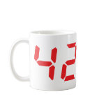 42 fourty-two red alarm clock digital number mugs