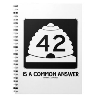 42 Is A Common Answer (Sign Humor) Spiral Note Books