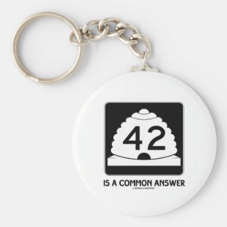 42 Is A Common Answer (Utah State Route 42) Keychains