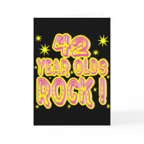 42 Year Olds Rock! (Pink) Greeting Card by TShirtDotCom 42 Year Olds Rock! (Pink) Greeting Card
