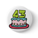 43 Year Old Birthday Cake buttons