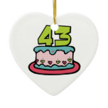 43 Year Old Birthday Cake Christmas Ornaments