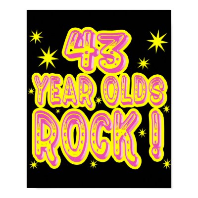 43 Year Olds Rock! (Pink) Poster Print by TShirtDotCom
