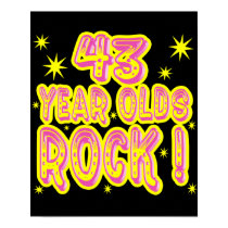43 Year Olds Rock! (Pink) Poster Print