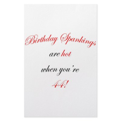 44 Birthday Spanking Stationery Design by oddballbirthdays9