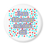 44 Red Dots Old Fridge Magnet