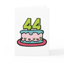 44 Year Old Birthday Cake Greeting Cards