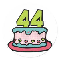 44 Year Old Birthday Cake stickers