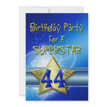 44th Birthday party Invitation for a Superstar.