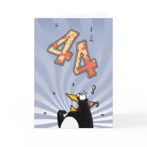 44th Birthday - Penguin Surprise Card