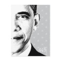 44th - Obama with stars (b-w) - Postcard