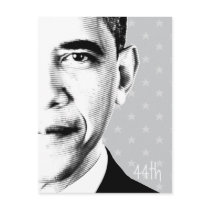 44th - Obama with stars (b-w) - Postcard by OutOfLimits 44th - Obama with stars (b-w) - Postcard