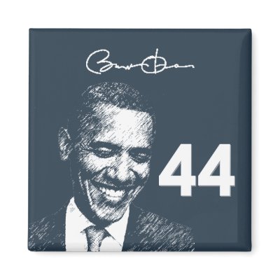 44th President: President Obama with signature Refrigerator Magnet by BeezKneez