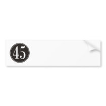 #45 Black Circle Bumper Sticker