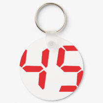 45 fourty-five red alarm clock digital number keychains