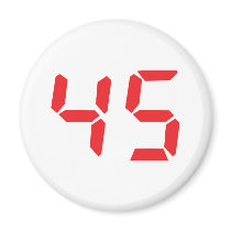 45 fourty-five red alarm clock digital number magnets