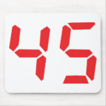 45 fourty-five red alarm clock digital number mouse mat