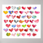 45 Love Hearts Large Poster
