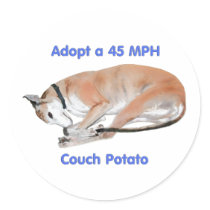 45 mph Couch Potato Round Sticker