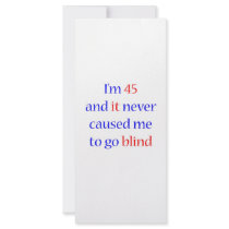 45 Never gone blind rack cards