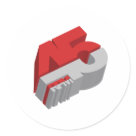 round_sticker - Go 3D with this 45 RPM design.: Sizes 