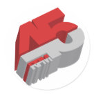 round_sticker - Go 3D with this 45 RPM design.: Sizes 