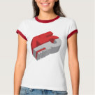 ladies_casual_ringer_tshirt - Go 3D with this 45 RPM design.: Sizes  Available colors: whitered