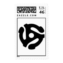 45 RPM Adapter Postage Stamp (black on white)