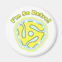 45 RPM Adapter So Retro Refrigerator Magnets