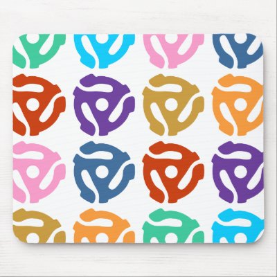 45 RPM Record Adapter Pop Art Mousepad by pounddesigns