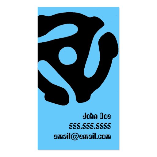 45 RPM Record Insert Business Card (front side)