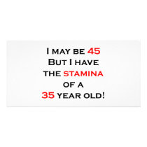 45 stamina custom photo card