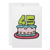 45 Year Old Birthday Cake Personalized Announcement