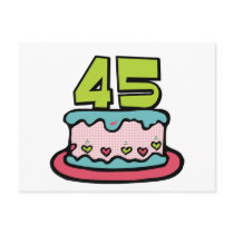 45 Year Old Birthday Cake postcards