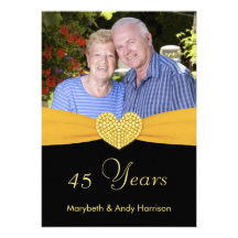 45th Anniversary - Faux Pocket -Custom Invitations