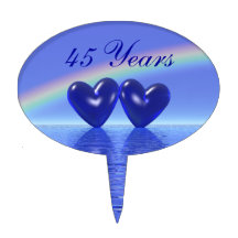 45th Anniversary Sapphire Hearts Cake Picks