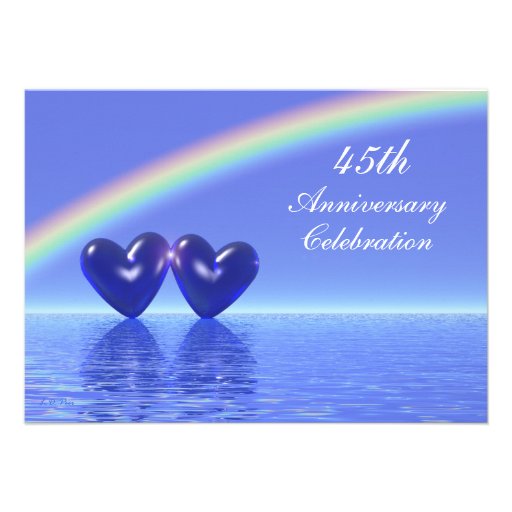 45th Anniversary Sapphire Hearts Custom Invite