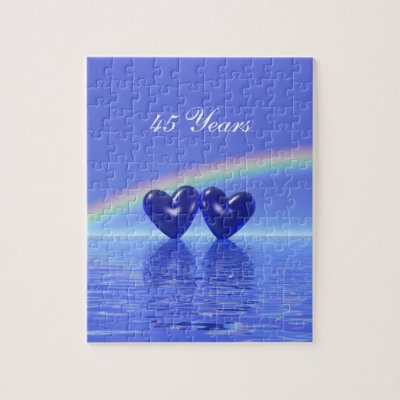 45th Anniversary Sapphire Hearts Jigsaw Puzzles