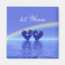 45th Anniversary Sapphire Hearts Refrigerator Magnets