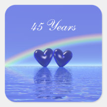 45th Anniversary Sapphire Hearts Square Sticker