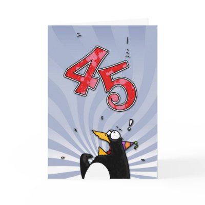 45th Birthday - Penguin Surprise Card by cfkaatje