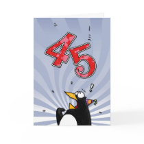 45th Birthday - Penguin Surprise Card