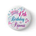 45th Birthday Princess buttons by BirthdayObsessions 45th Birthday Princess buttons