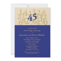 45th Sapphire Wedding Anniversary Invitation
