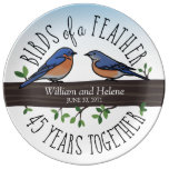 45th Wedding Anniversary, Bluebirds of a Feather Dinner Plate