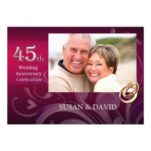 45th Wedding Anniversary Party Invitations
