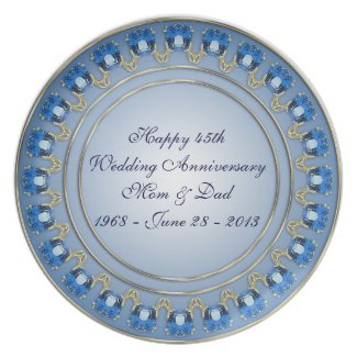 45th Wedding Anniversary Plate