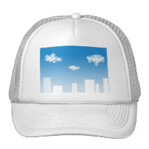 461 BLUE WHITE CITY CLOUDS VECTOR WALLPAPER BACKGR MESH HATS